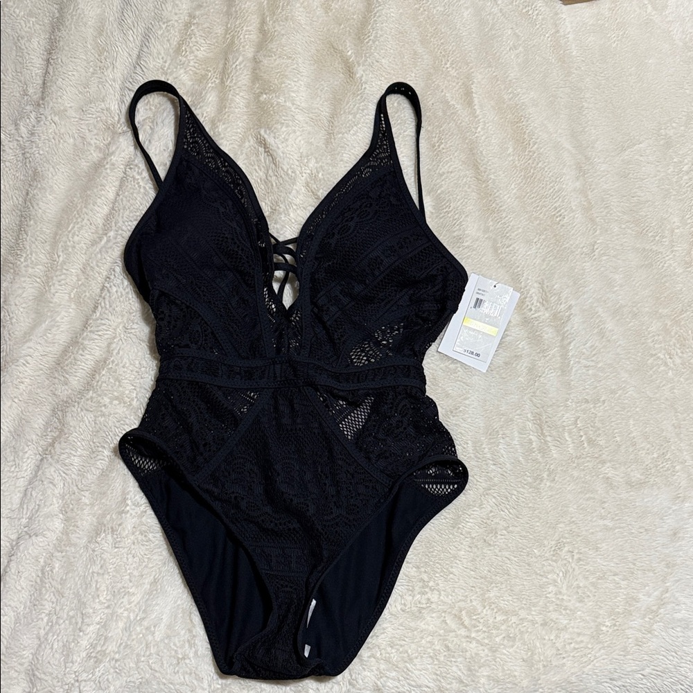 Becca - color play Black Lace One-Piece Swimsuit - Picture 2 of 4